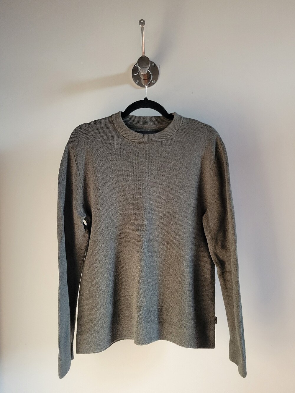Jack & Jones Men's Olive Green 100% Cotton Slim Fit Crewneck Sweater Size Large